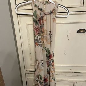 Pink blush Maternity floral midi dress